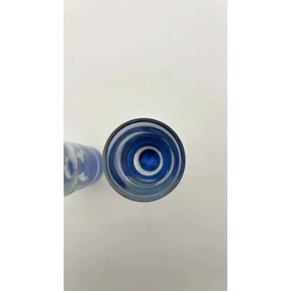 Set Of 2 Tarantula Tequila Shot Glasses Spiders Blue & Clear Very Good Condition